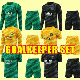 Goalkeeper Kits 23 24 soccer jerseys MBAPPE HAKIMI SERGIO RAMOS WIJNALDUM pSGS football shirt 2023 2024 men uniform maillot de foot Long+Short sleeve #1 DONNARUMMA