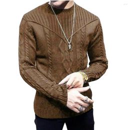 Men's Sweaters Fashion Round Neck Long-sleeved Cable Knit Sweater 2023 Autumn And Winter Inner Bottoming Shirt Harajuku