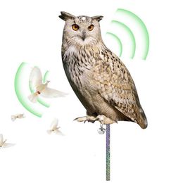 Garden Decorations Scarecrow Owl Bird ScarerHead Sound Realistic Fake Owl Protection Repellent Pests Control Scarecrow Garden Decor 230721