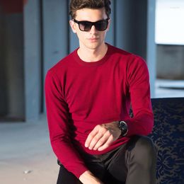 Men's Sweaters Pure Wool Polychromatic Sweater Men Autumn Winter Computer Knitted O-neck Pullovers Fashion Casual High Quality Size S-2XL