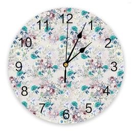 Wall Clocks Flowers Foliage Vintage Bedroom Clock Large Modern Kitchen Dinning Round Watches Living Room Watch Home Decor