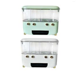 Storage Bottles Countertop Grain Cereals Dispenser Rice Bucket 4 Compartments Widely Used Sealed Box Removable Top Cover Durable Household