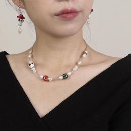 Necklace Earrings Set Gost Pumpkin Fashion Real Pearl And Dangle For Woman Girl Halloween Party