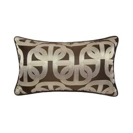 Contemporary Soft Brown Chain Elipse Waist Pillow Case 30x50cm Home Living Deco Sofa Car Chair Lumbar Living Cushion Cover Sell by289r