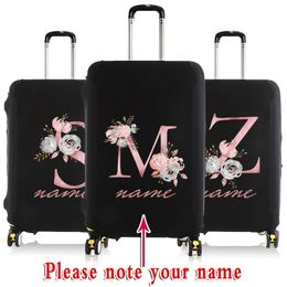 Bag Parts Accessories Custom Free Name Luggage Cover Elastic Suitcase Protective Case Trolley 18 32 Inch Travel Dust 230724