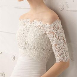 Selling Off the Shoulder Bridal Wraps Shawl Wedding Bolero Jacket Custom Made Wedding Accessories Wedding Lace Shrug Jacket2582