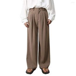 Men's Pants Casual Suit Trousers Men Vintage Fashion Straight Loose Wide Leg Male Net Celebrity Streetwear Modelling