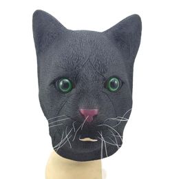 Halloween Cat Mask Black Cat Horror Masquerade Props Party Costumes Carnaval Mask Cosplay Latex Mask