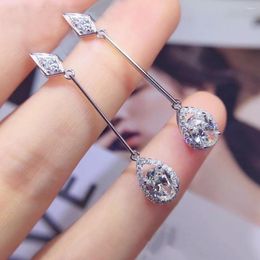 Stud Earrings WPB Premium Women Shiny Line Water Drops Female Luxury Jewelry Brilliant Zircon Design Girl's Gift Party