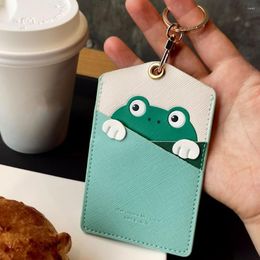 Storage Bags Card Holder Cute Animal Patten Easy Carry Faux Leather Anti Fall Cartoon Keychain Pendant Cover For School Pu Keyring