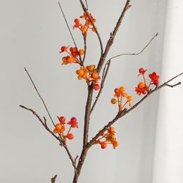 Decorative Flowers 1 PCS High Quality Artificial Berry Branch Plant Without Leaves Home Decor F830