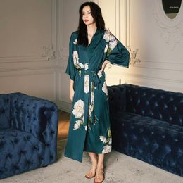 Women's Sleepwear Summer Dresses For Women Pajama Half Sleeves Side Split Homewear Female Nightwear Bride Silk Cloth Loungewear Robe