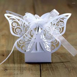 Gift Wrap Hollowed Butterfly Art Paper Boxes Candy Chocolate Bow Ribbons Packaging Colorful Wedding Party Supplies