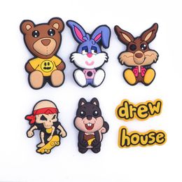 Shoe Parts Accessories Wholesale Custom Bear And Rabbit Pvc Charms Cute Animals Fit Bands Bracelets Clog Kids Gift Drop Delivery Otfdw