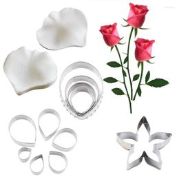 Baking Moulds Valentine's Day Simulated Flowers Rose Petals Leaves Sugar Flipping Silicone Mould DIY Decorative Cake Tool