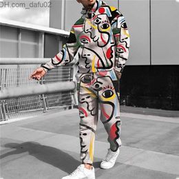 Men's Tracksuits 2022 Winter Men's Warm Sweater Set Men's Sportswear 3D Abstract Cartoon Digital Printing Men's/Women's Sweater Pullover S-6XL Z230724