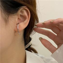 Stud Earrings Chic Fashion Gold Silver Colour Bending Bar For Women Korean Geometric Tube Wave Line Studs Earings Jewellery