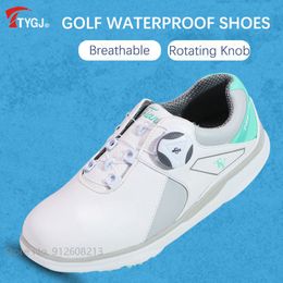 TTYGJ Boys Waterproof Golf Shoes Girls Breathable Golf Sneakers Parent-child Sports Shoes Kids Anti-slip Knob Buckle Footwear