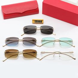 Designer Mirror Frame Men Sunglasses Fashion Glasses Man Carti Glasses Designer Sunglasses Women Fashion Frameless R Sun Wo