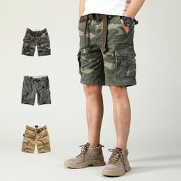 Men's Shorts Summer Cargo With Belt Tactical Military Army Green Casual Beach Outdoor Fashion