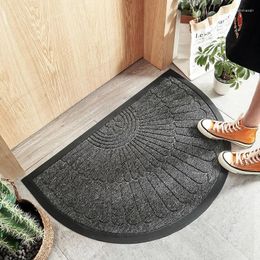 Bath Mats Solid Colour Curved Household Door Mat Non Slip Bathroom Absorbent Entrance Floor Wear-resistant Bedroom Carpet 1 Pc