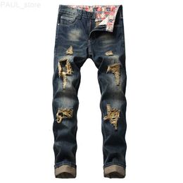 Men's Mens Jeans Men Holes Denim Destroyed Regular Fit Long Pants Scratched Biker Brand Fashion Drop Large Size For Man 221123 L230724