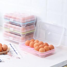 Storage Bottles Kitchen 15 Grid Egg Box Tray With Lid Drawer Carton PP Cases Refrigerator Food Container