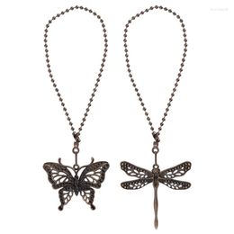 Pack Ceiling Fan Pull Chain Set Lighting & Pendant Extender Dragonfly And Butterfly