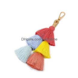 Key Rings Bohemia Mtilayer Tassel Ring Handbag Purse Hang Wall Hanging Keychain Home Decor Fashion Jewelry Will And Sandy Drop Deliver Dhkpd