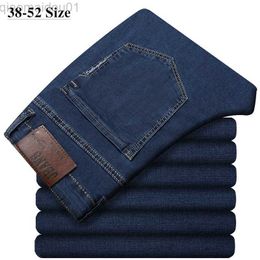 Men's Jeans Plus Size 44 46 48 50 52 Mens Blue Jeans 2023 Classic Loose Elastic Trousers Business Casual Denim Pants Brand Mens Clothes L230724