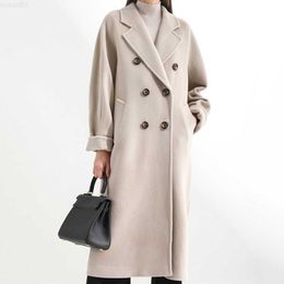 Women's Trench Coats 2023 Autumn Women Coat Solid Colour Double Breasted Mid-Length With Belt Overcoat Winter Loose Casual Plus Size Female Outwear L230724