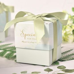 Gift Wrap Wedding Favours Paper Packaging Box Souvenirs With Ribbon Candy Boxes For Christening Baby Shower Party Supplies