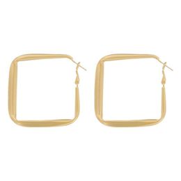 Hoop Huggie Irregar Circle Square Geometric Metal Earrings For Women Jewelry Gift Femme Cold Fashion Korean Drop Delivery Dh6Df
