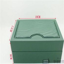 Luxury Green Watch Box Papers Card Wallet Boxes Cases Watches Case226U