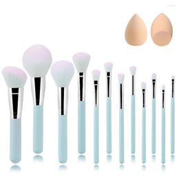 Makeup Brushes 12-Pack Brush Set Cosmetic Foundation Powder Blush Eyeshadow Lip Blending Wooden Kit Sponge