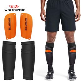 Protective Gear WorthWhile 1 Pair Soccer Football Shin Guard Teens Socks Pads Professional Shields Legging Shinguards Sleeves 230721