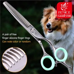 Dog Grooming Fenice Professional Japan 440c 6.5 inch pet dog grooming thinning scissors toothed blade shears thinning rate about 35% 230721
