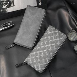 Wallets Casual Men Wallet Vintage PU Leather Long Coin Pocket Multi Function Man Purse Male ID Card Holder Money Bag