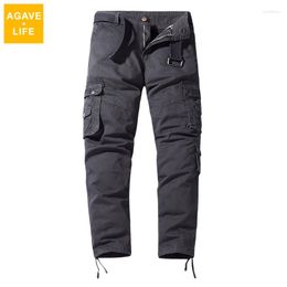 Men's Pants Solid Colour Straight Trousers Men Leisure Sport Multi-pocket Outdoor For Military Casual Sweatpants