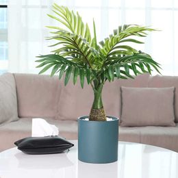 Decorative Objects Figurines 40cm Faux Fake Tropical Mini Palm Tree Leaves Imitation Leaf Artificial Plants For Home Decoration L230724