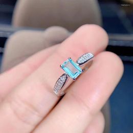 Cluster Rings The GiftFor Your Girl Friend Apatite Ring 925 Sterling Silver Fine Jewelry Natural And Real