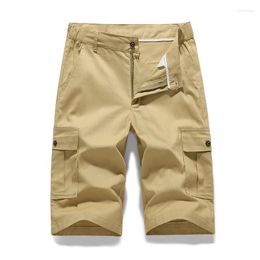 Men's Shorts Solid Colour Beach Pants 2023 Summer Cotton Men High Quality Casual Business Social Elastic Waist