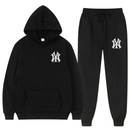 Men's Tracksuits 2 Pieces Sets Tracksuit Hooded Sweatshirt Drawstring Pants Male Sport Hoodies Running Sportswear Men Women Brand Autumn Winter 230721