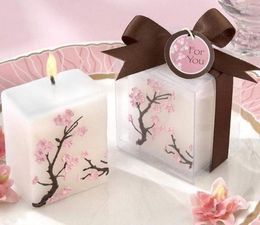 Party Favour 100pcs/lot Cherry Blossom Candle Romantic Wedding Decorative Baby Shower Gift Wholesale