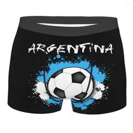 Underpants Men's Panties Argentina Flag Soccer Ball Against Pattern Male Man Short Boxer Underwear