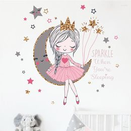Wall Stickers Girl Room Decor Little Princess Moon Sticker Children's Bedroom Commercial Decoration