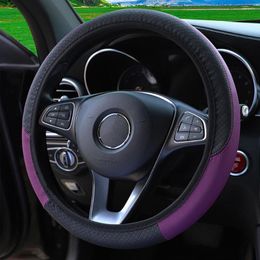 Steering Wheel Covers Sport Car Anti-Slip PU Leather Fit 37-38cm Car-styling 9 Colors Auto Accessoires Universal