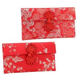 Gift Wrap 2pcs Fashionable Beautiful Exquisite Brocade Envelope Red Packets Envelopes For Year Party Wedding