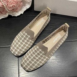 Dress Shoes 2023 Women Ballet Flats Knit Dress Shoes Casual Slip On Walking Flat Shoes Lightweight Comfort Loafers Classic Mesh Moccasins L230724