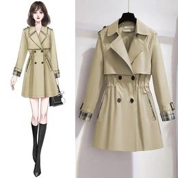 Women's Trench Coats Chic Coat 2023 Spring Autumn Double Breasted Khaki Elegant Windbreakers Ladies Outerwear Casaco Feminino